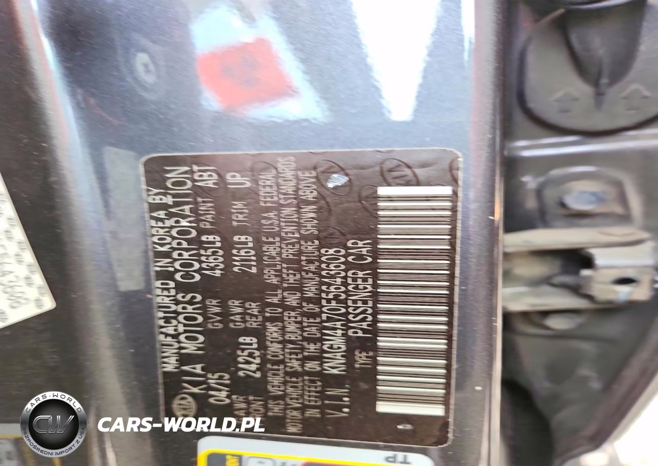 2027 Kia Optima Lx VIN:KNAGM4A70F5643608 - 13