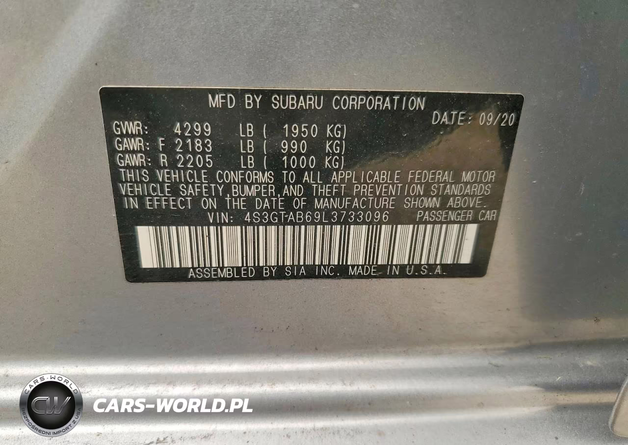 2020 Subaru Impreza VIN:4S3GTAB69L3733096 - 12
