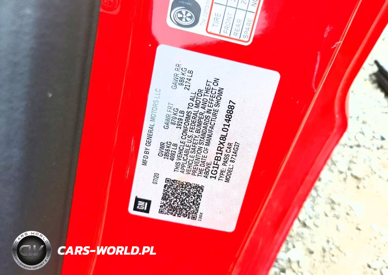 2020 Chevrolet Camaro Ls VIN:1G1FB1RX8L0148887 - 12