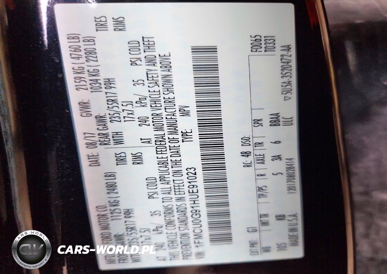 2017 Ford Escape Se VIN:1FMCU0G91HUE91023 - 12