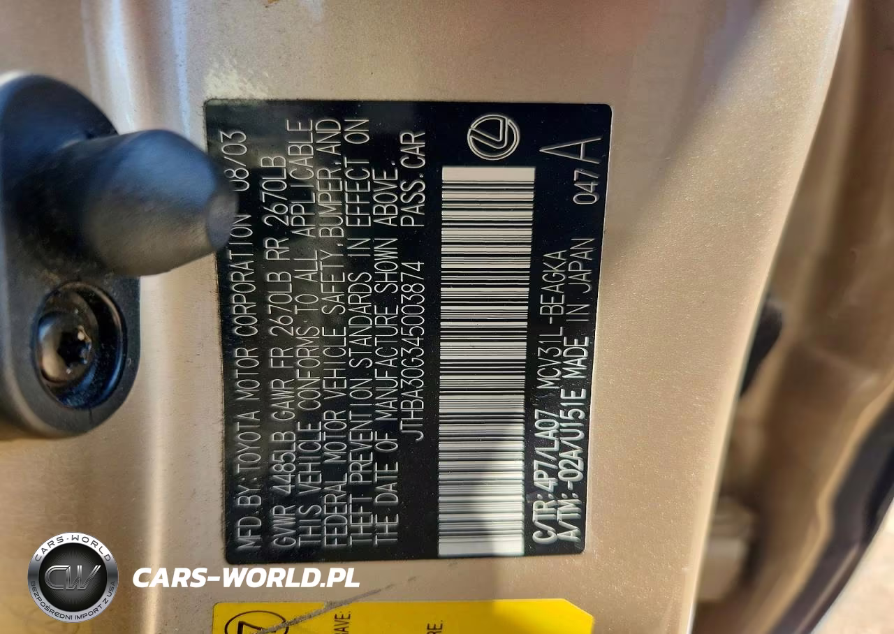 2004 Lexus Es 330 VIN:JTHBA30G345003874 - 12