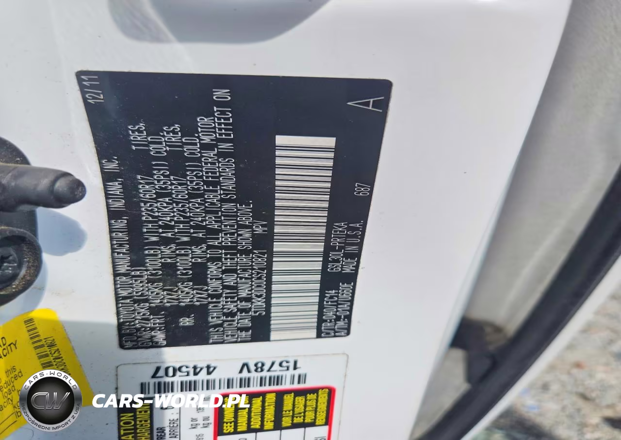 2012 Toyota Sienna Le VIN:5TDKK3DC0CS210821 - 13
