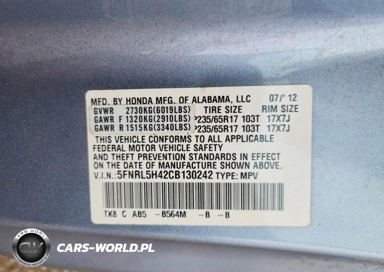 2012 Honda Odyssey Ex VIN:5FNRL5H42CB130242 - 13