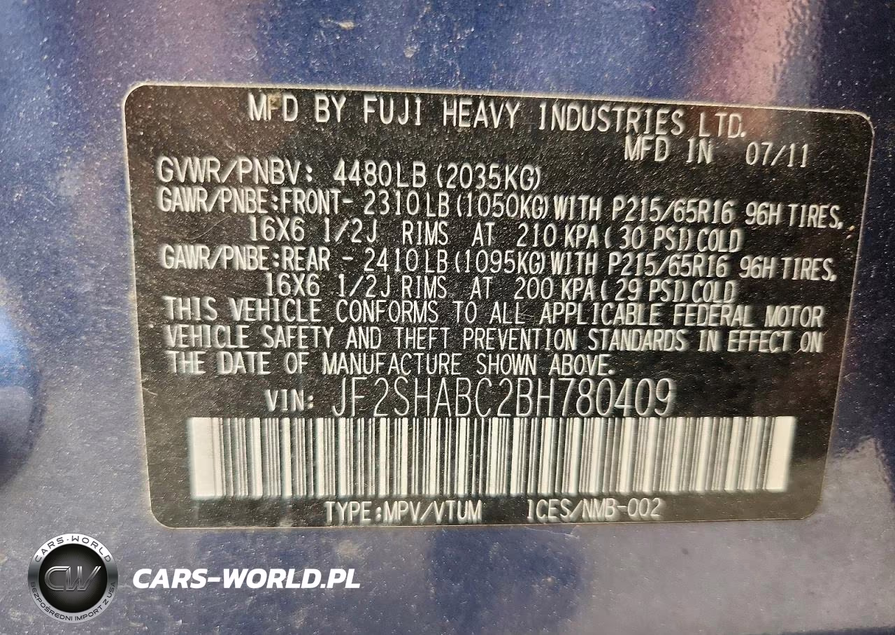 2011 Subaru Forester VIN:JF2SHABC2BH780409 - 13
