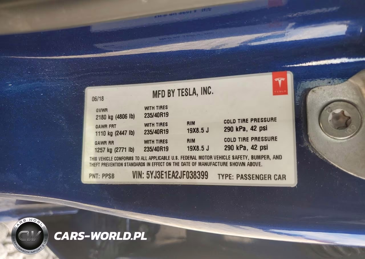 2018 Tesla Model 3 VIN:5YJ3E1EA2JF038399 - 12