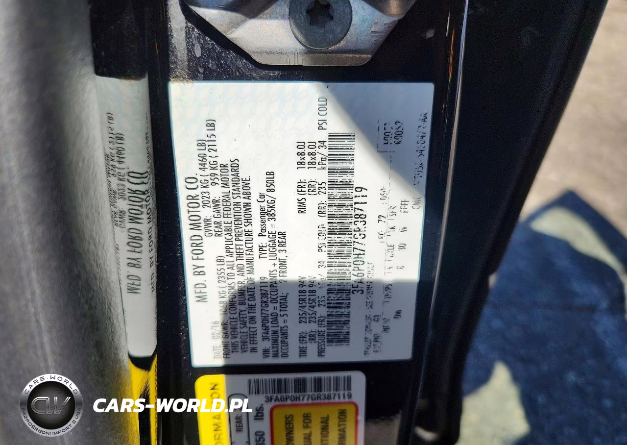 2016 Ford Fusion Se VIN:3FA6P0H77GR387119 - 12