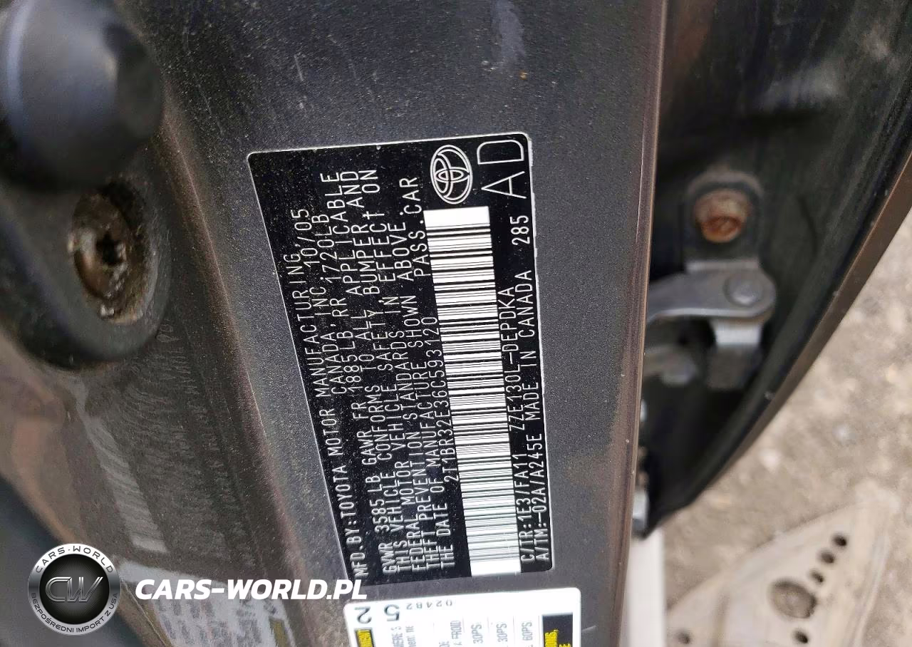 2006 Toyota Corolla Ce VIN:2T1BR32E36C593120 - 12