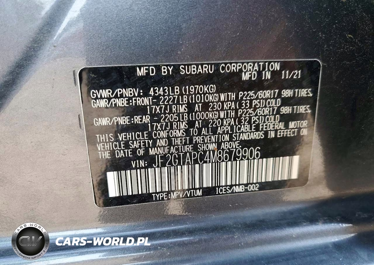 2021 Subaru Crosstrek Premium VIN:JF2GTAPC4M8679906 - 14