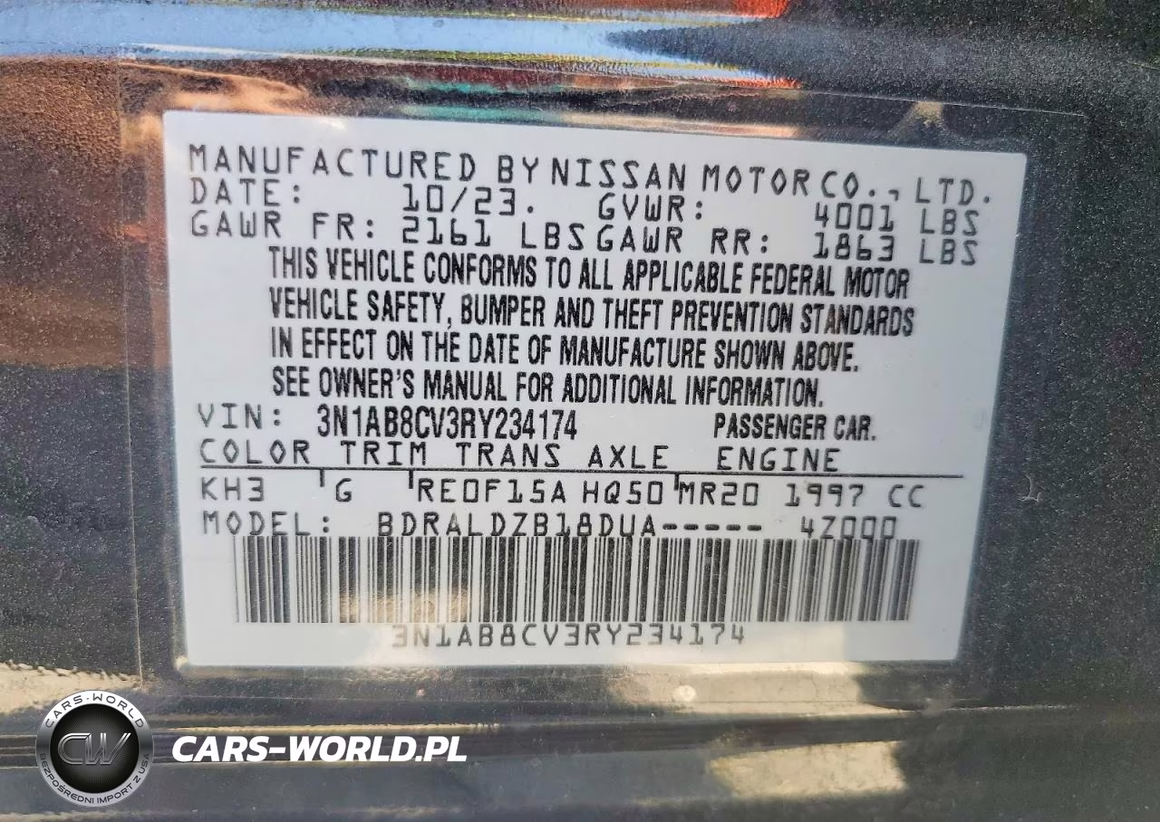 2024 Nissan Sentra Sv VIN:3N1AB8CV3RY234174 - 12