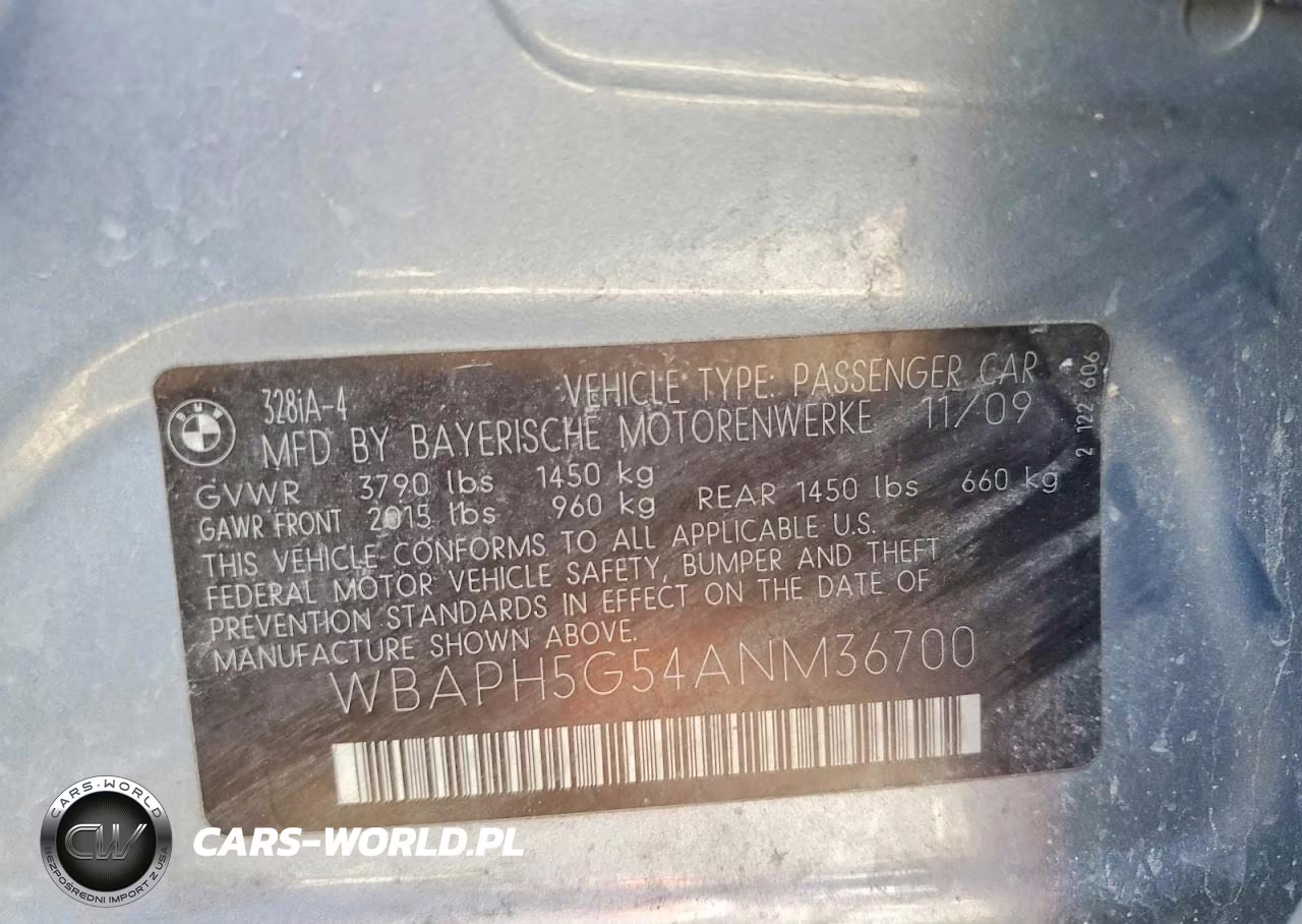 2010 BMW 3 Series VIN:WBAPH5G54ANM36700 - 14
