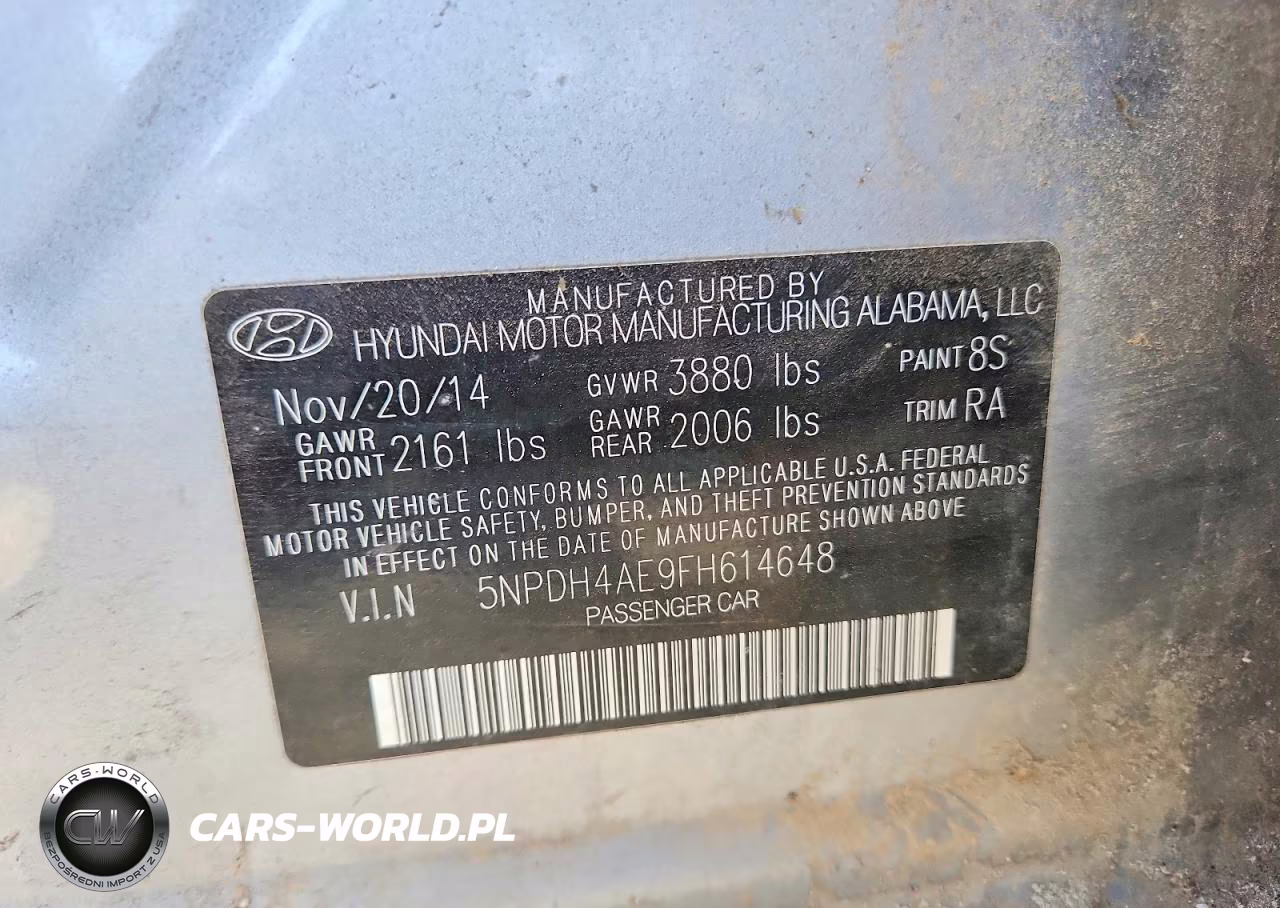2015 Hyundai Elantra Se VIN:5NPDH4AE9FH614648 - 12