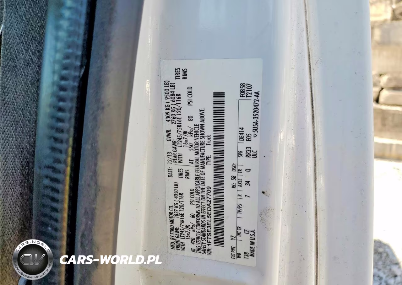 2014 Ford Econoline E350 Super Duty Van VIN:1FTSE3EL5EDA27709 - 13