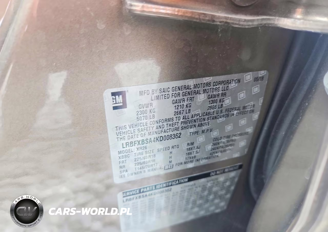 2019 Buick Envision Preferred VIN:LRBFXBSA4KD008362 - 13