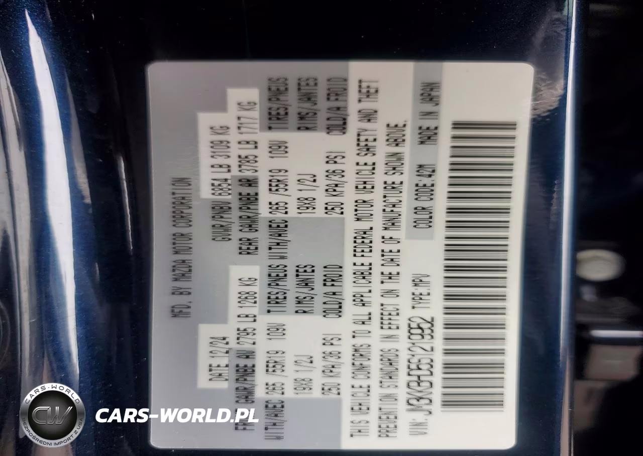 2025 Mazda Cx-90 Preferred VIN:JM3KKBHD5S1219952 - 13