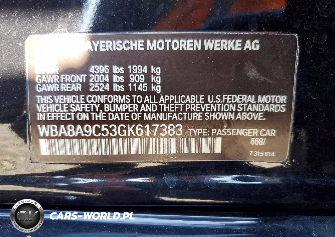 2016 BMW 320 I VIN:WBA8A9C53GK617383 - 12