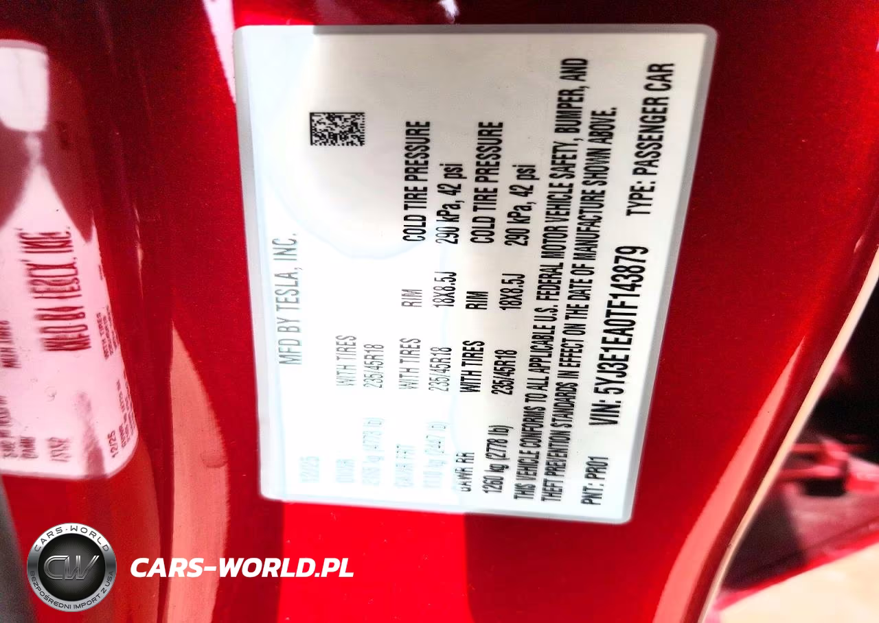 2026 Tesla Model 3 VIN:5YJ3E1EA0TF143879 - 12