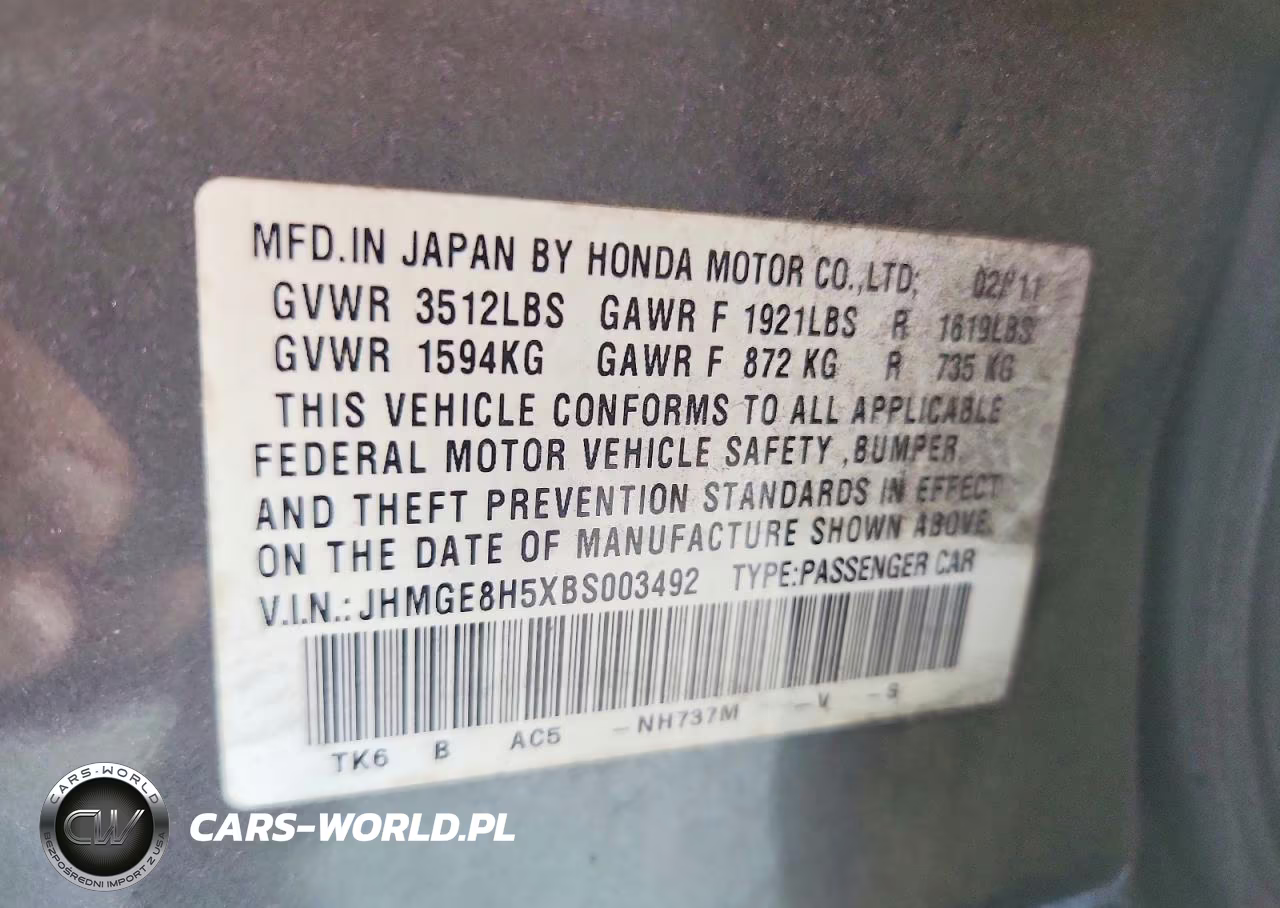 2011 Honda Fit Sport VIN:JHMGE8H5XBS003492 - 13
