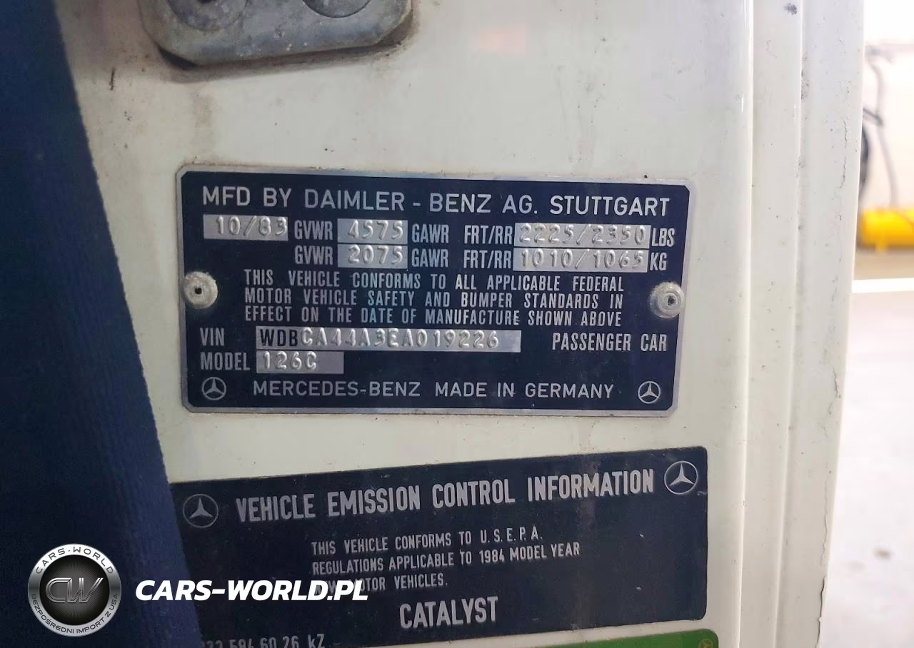 1984 Mercedes-Benz 500 Sec VIN:WDBCA44A3EA019226 - 13