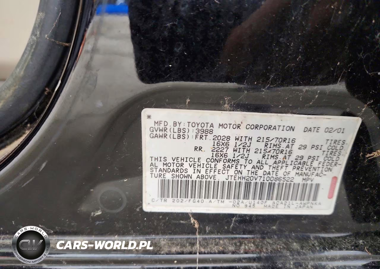 2001 Toyota Rav4 Base VIN:JTEHH20V710086522 - 13