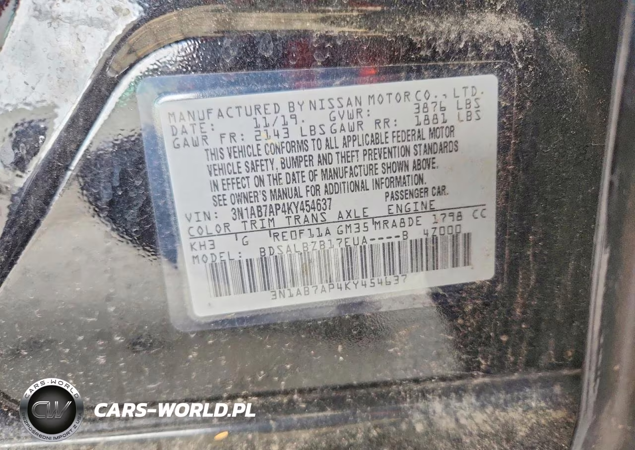 2019 Nissan Sentra S VIN:3N1AB7AP4KY454637 - 12