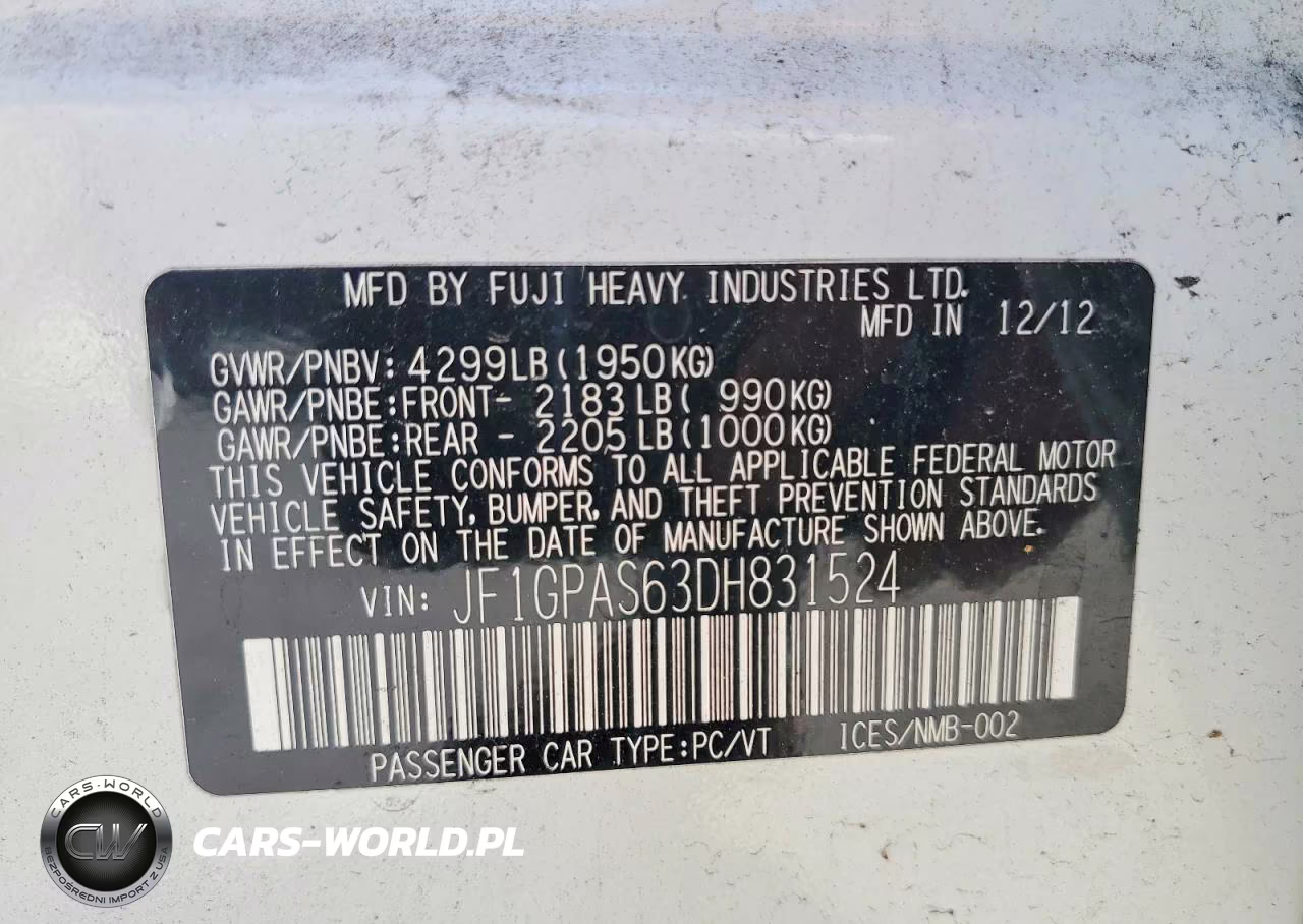 2013 Subaru Impreza Sport Limited VIN:JF1GPAS63DH831524 - 12