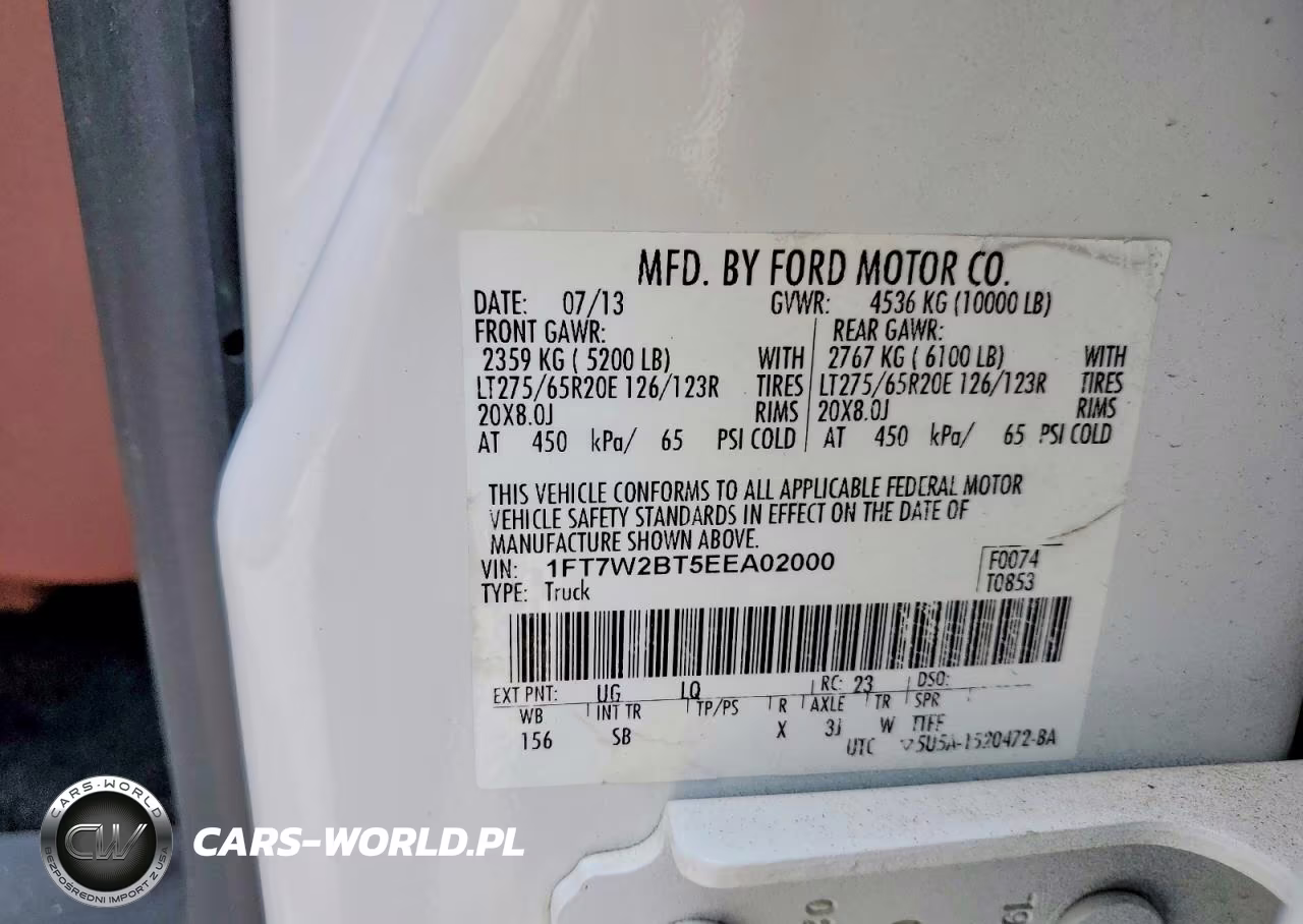 2014 Ford F250 Super Duty VIN:1FT7W2BT5EEA02000 - 12