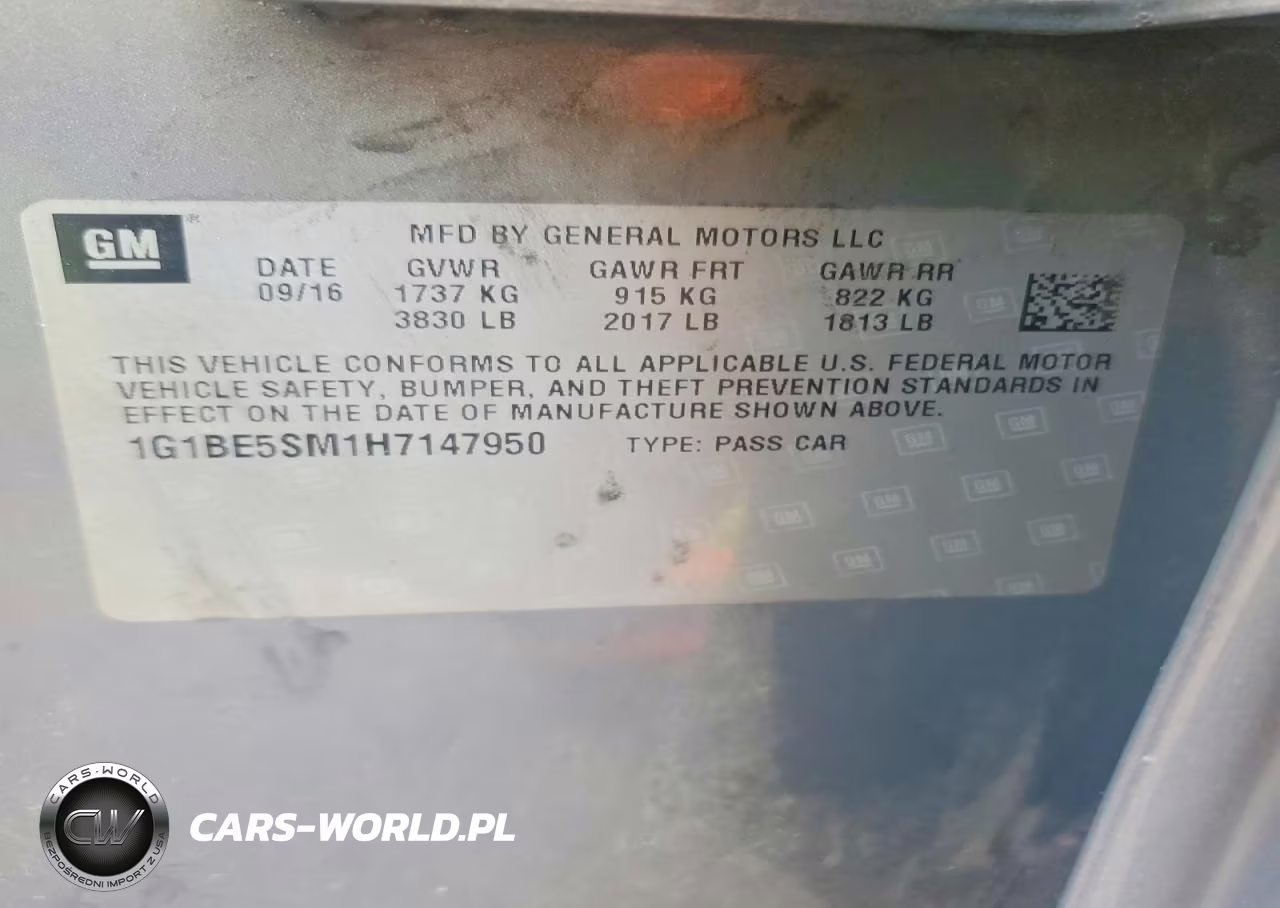 2017 Chevrolet Cruze Lt VIN:1G1BE5SM1H7147950 - 12