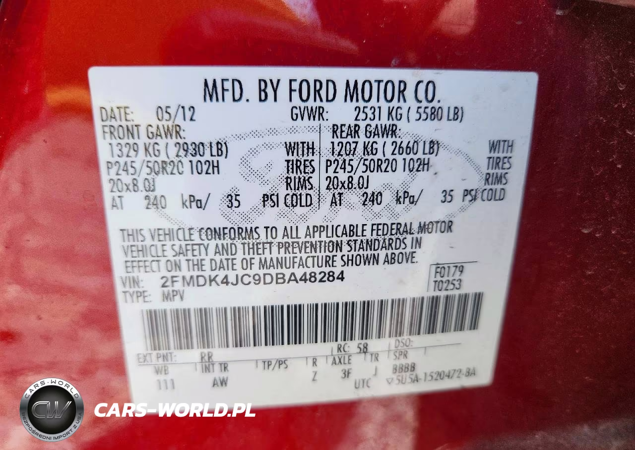 2013 Ford Edge Sel VIN:2FMDK4JC9DBA48284 - 13