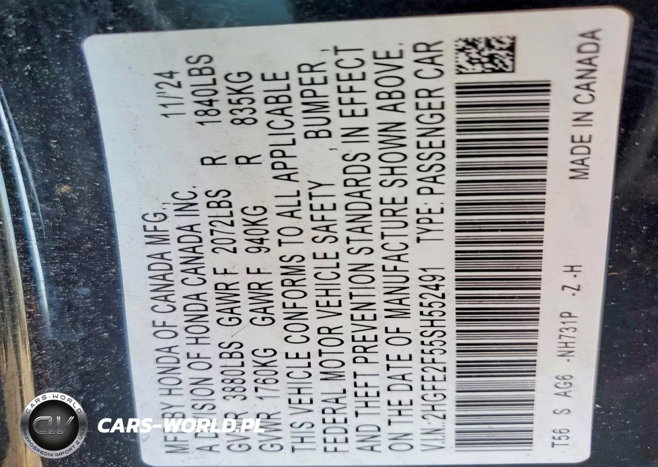 2025 Honda Civic Sport VIN:2HGFE2F55SH552491 - 12