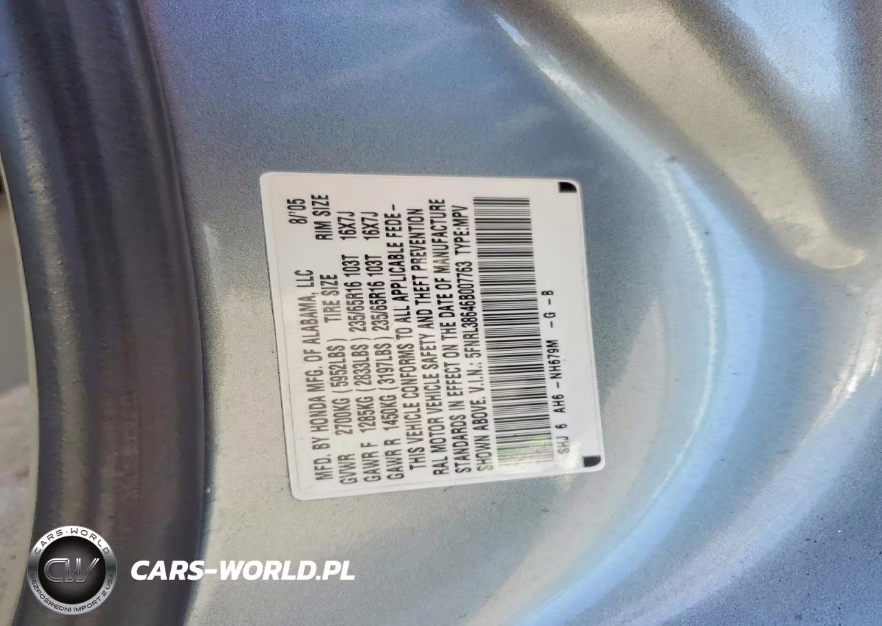 2006 Honda Odyssey Exl VIN:5FNRL38646B007763 - 12