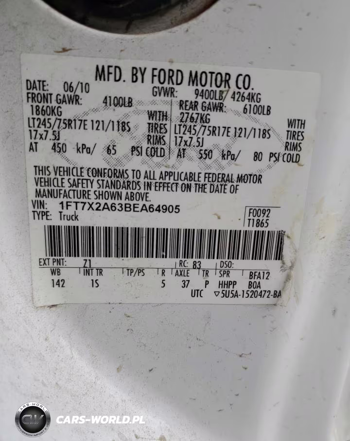 2011 Ford F250 Super Duty VIN:1FT7X2A63BEA64905 - 12