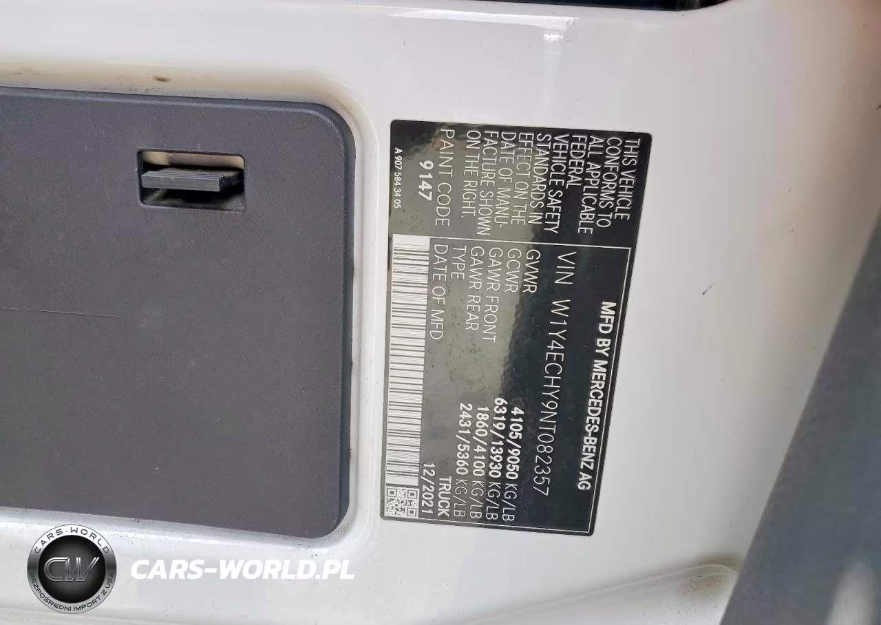 2022 Mercedes-Benz Sprinter 2500 VIN:W1Y4ECHY9NT082357 - 13
