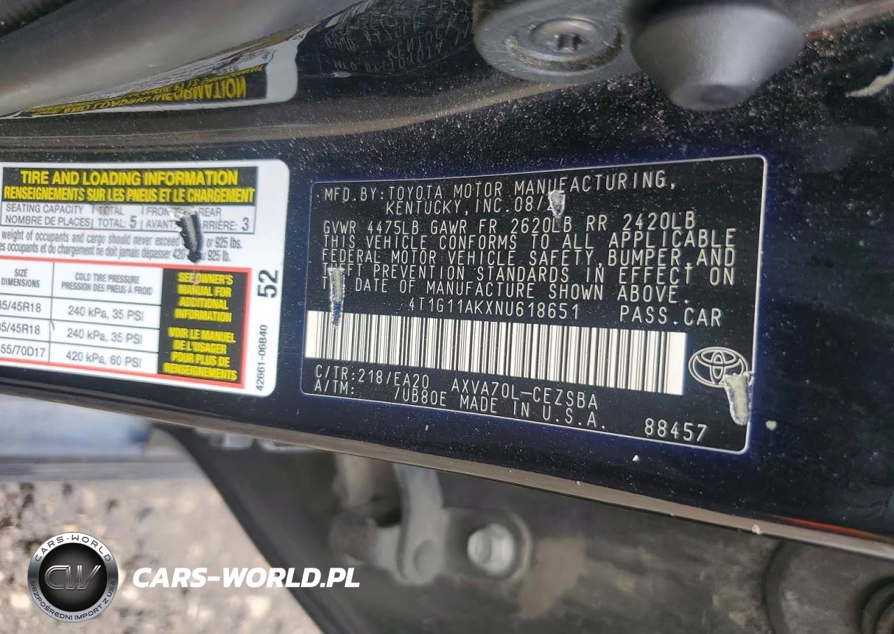 2022 Toyota Camry Se VIN:4T1G11AKXNU618651 - 12