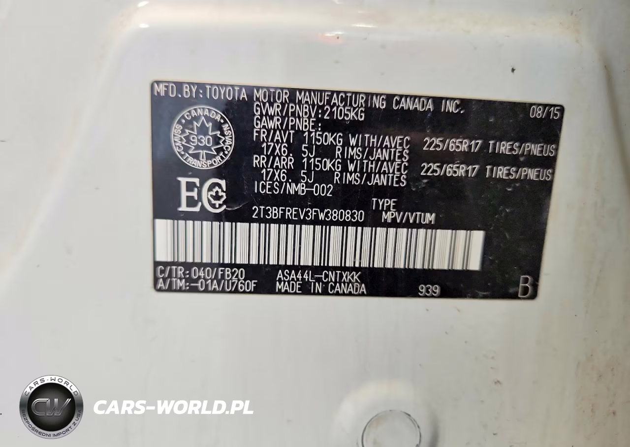 2015 Toyota Rav4 Le VIN:2T3BFREV3FW380830 - 13