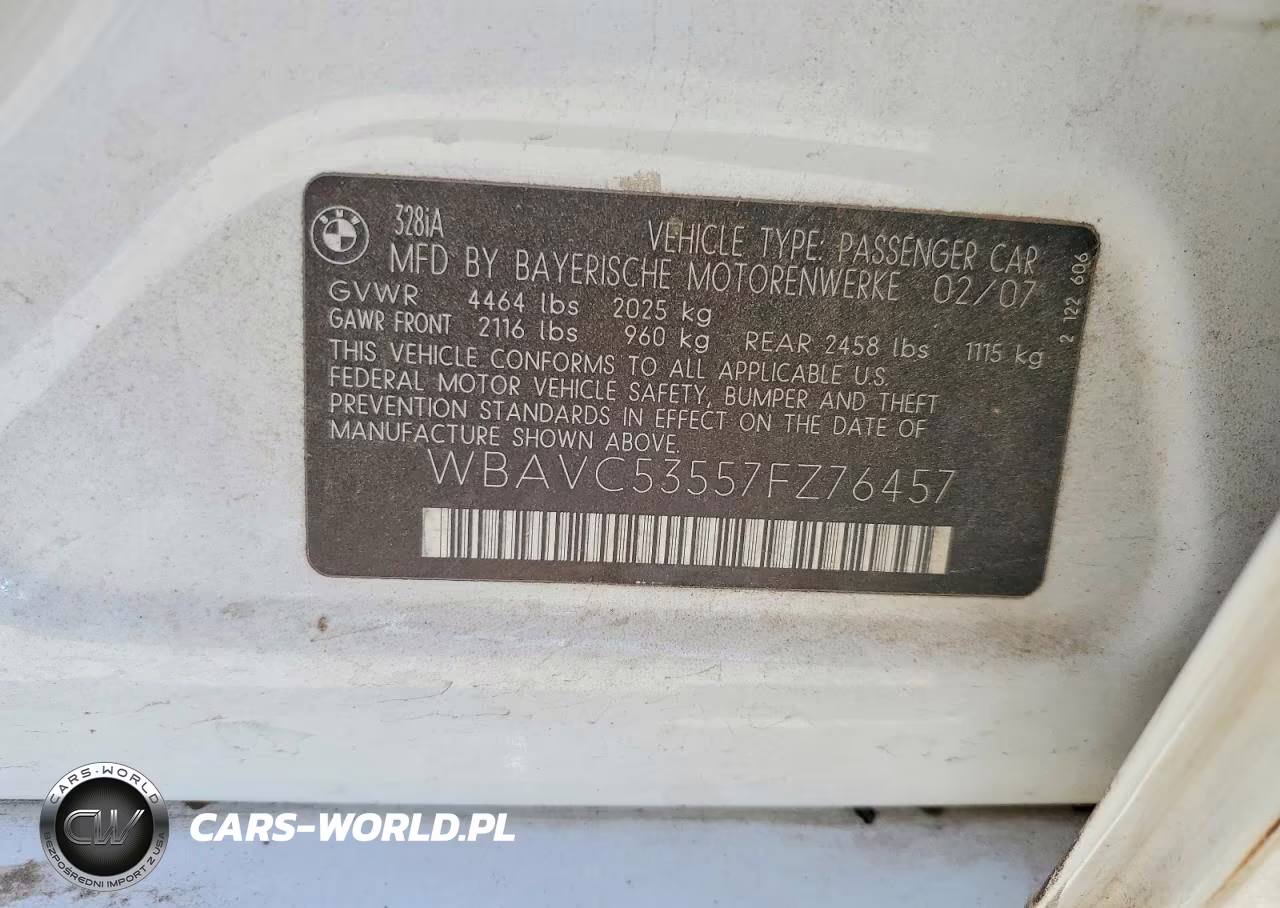 2007 BMW 328 I Sulev VIN:WBAVC53557FZ76457 - 13
