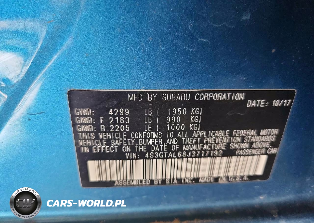 2018 Subaru Impreza Sport VIN:4S3GTAL68J3717192 - 13