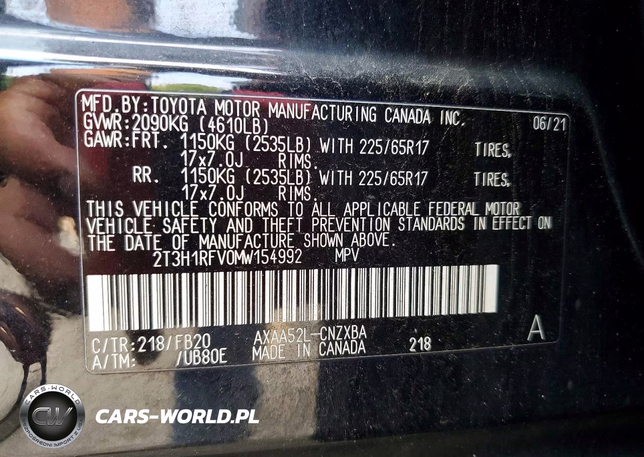 2021 Toyota Rav4 Le VIN:2T3H1RFV0MW154992 - 13
