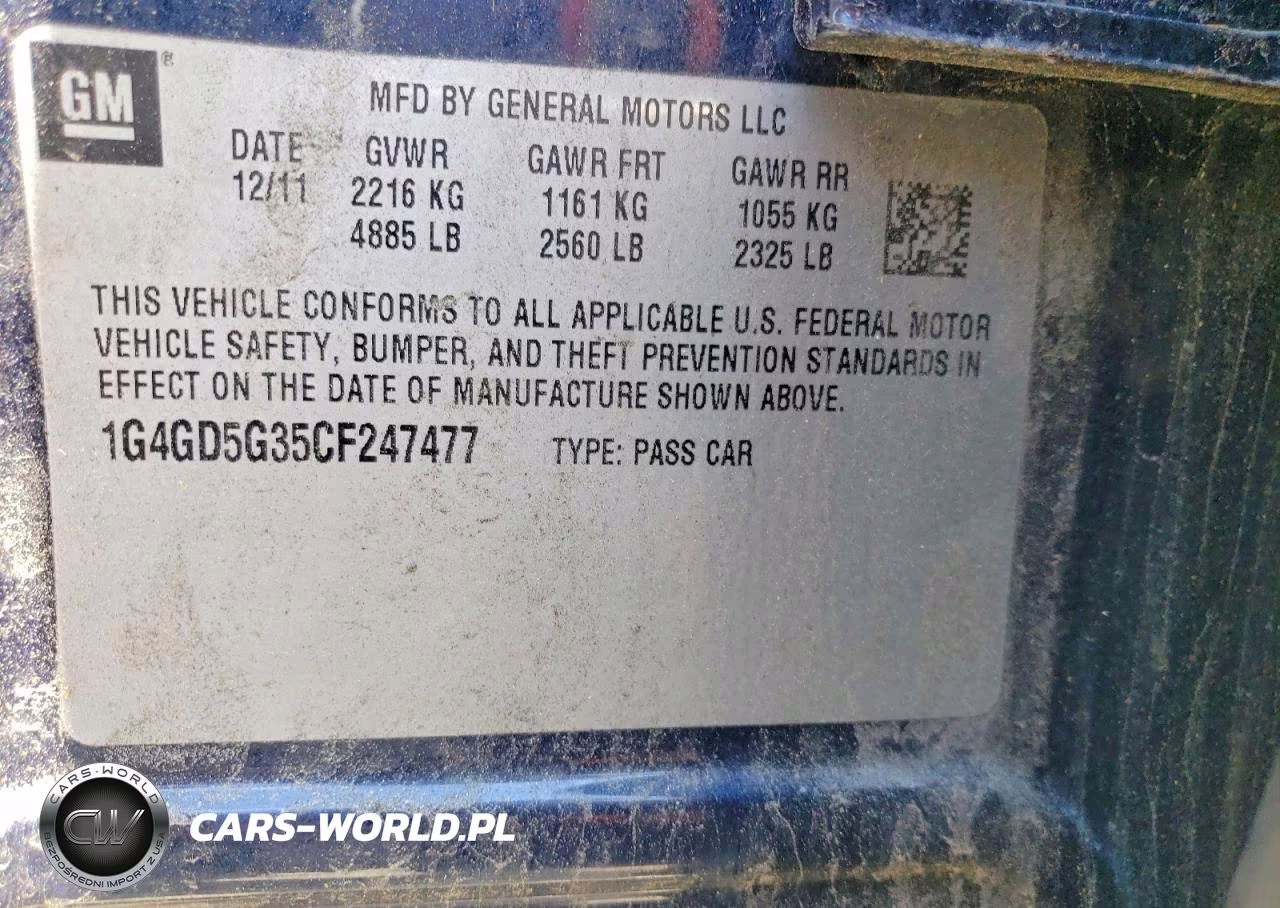 2012 Buick Lacrosse Premium VIN:1G4GD5G35CF247477 - 12