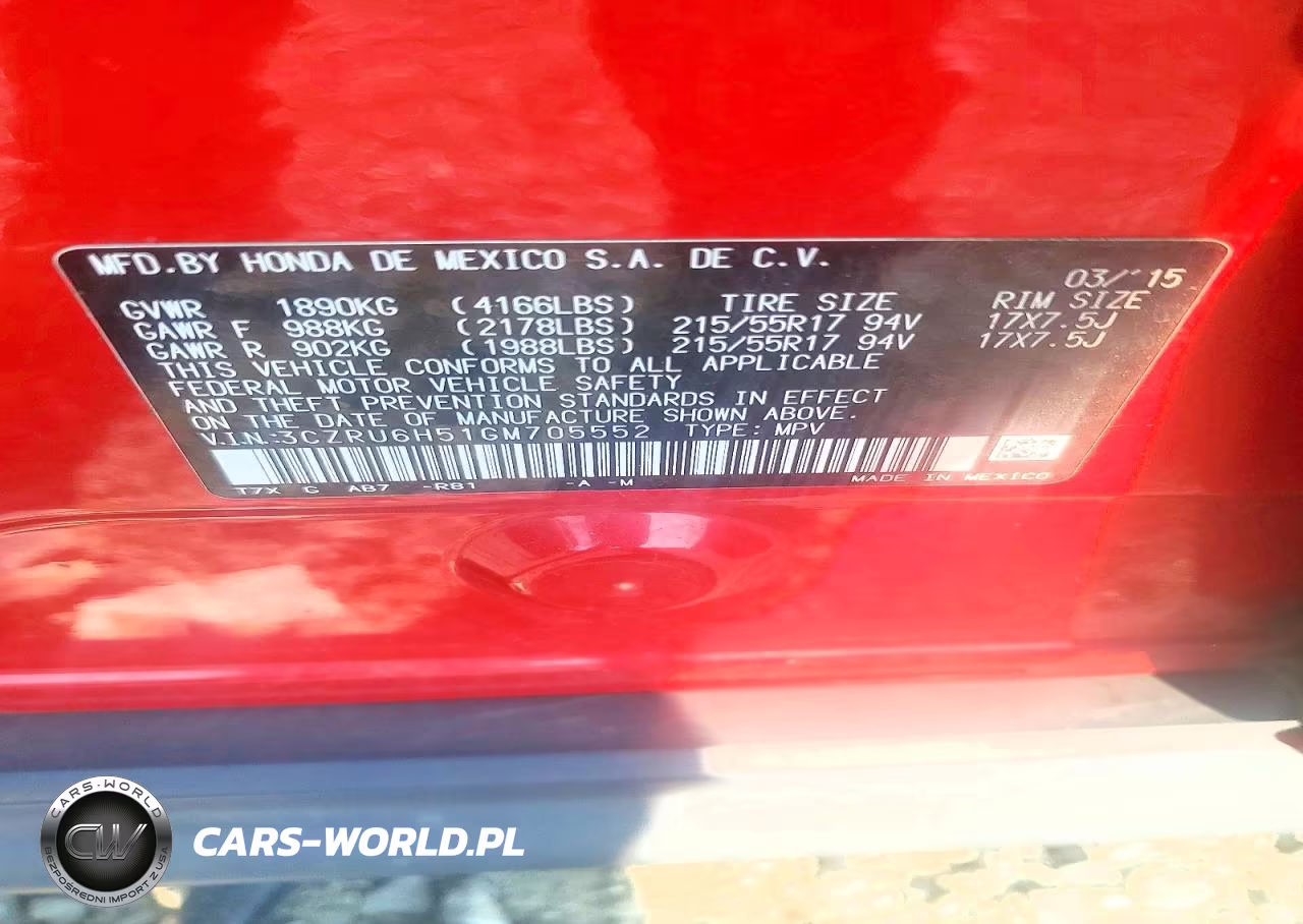 2016 Honda Hr-V Ex VIN:3CZRU6H51GM705552 - 13