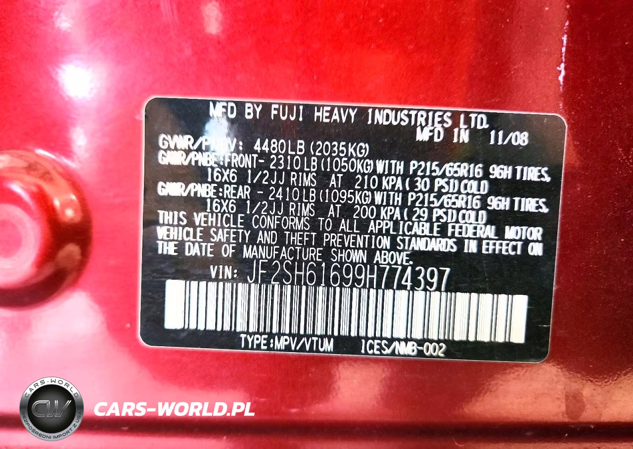 2009 Subaru Forester 2.5X VIN:JF2SH61699H774397 - 13