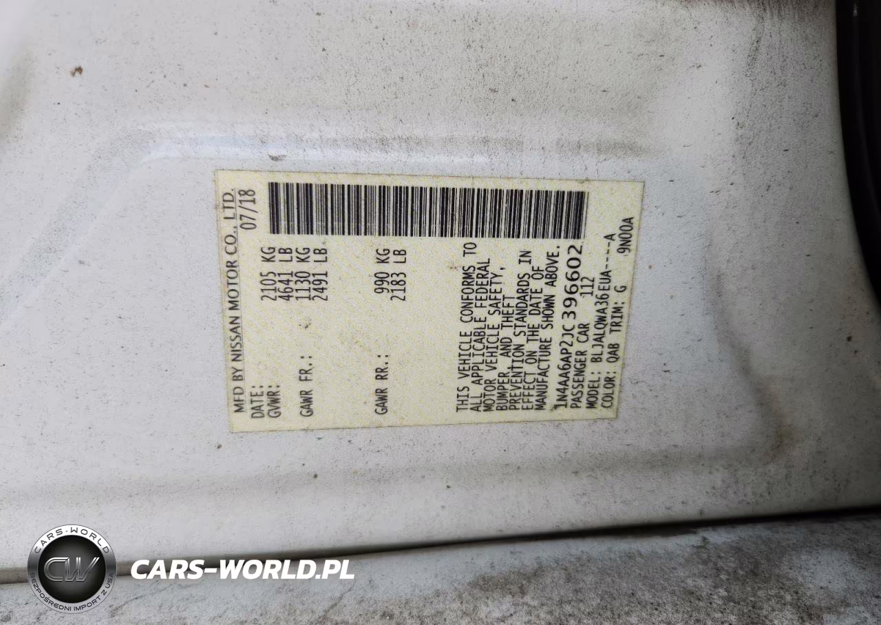 2018 Nissan Maxima 3.5 S VIN:1N4AA6AP2JC396602 - 12