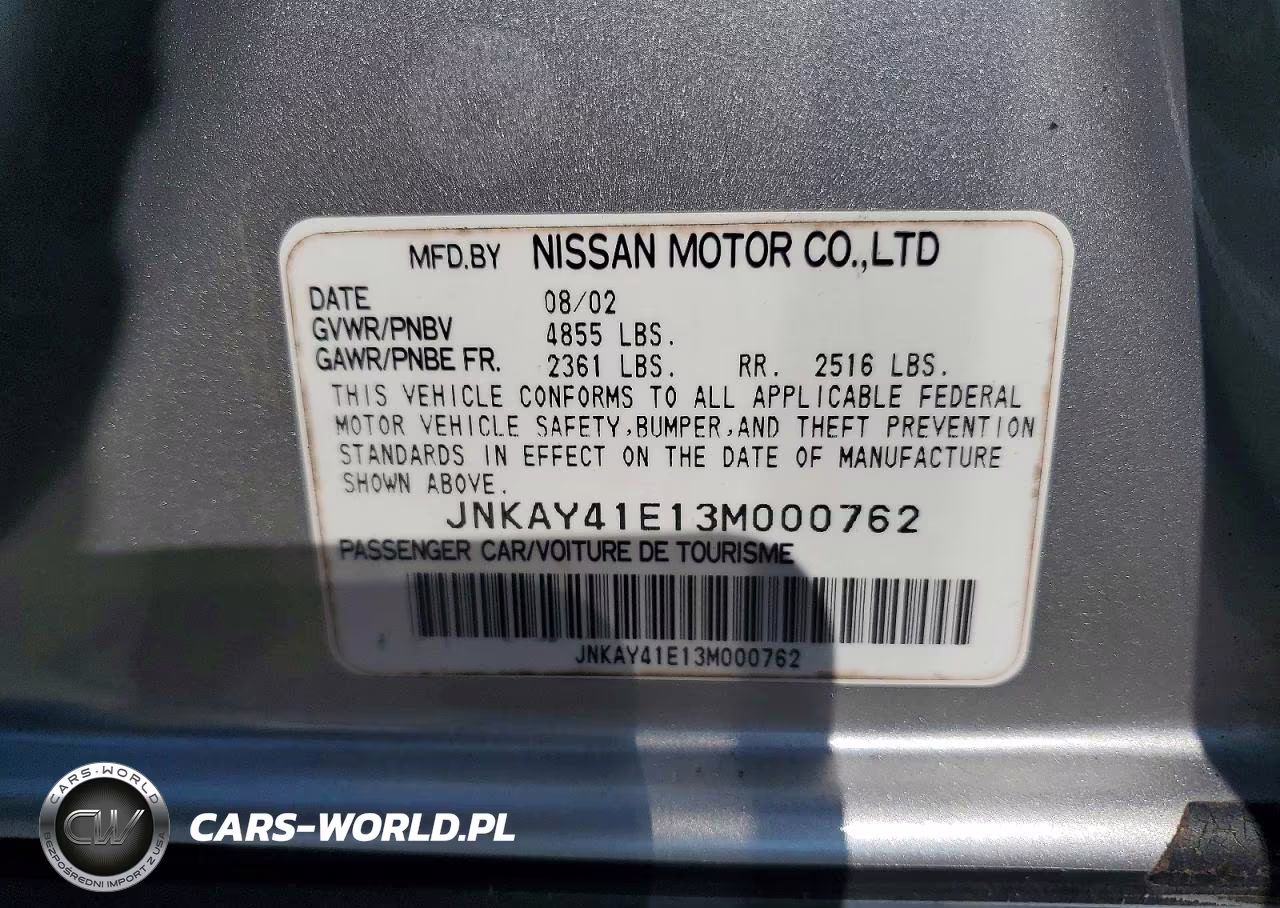 2003 Infiniti M45 Base VIN:JNKAY41E13M000762 - 12