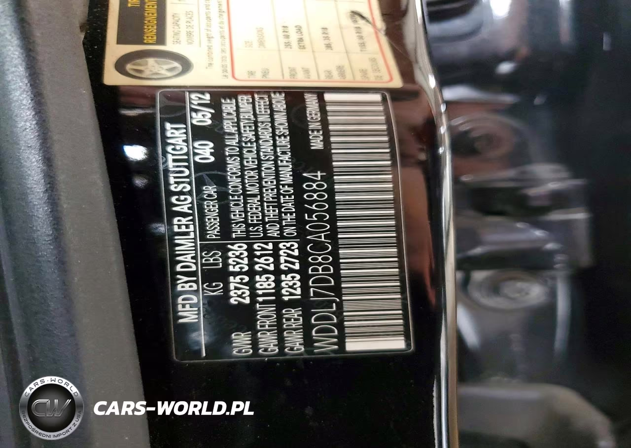 2012 Mercedes-Benz Cls 550 VIN:WDDLJ7DB8CA056884 - 12