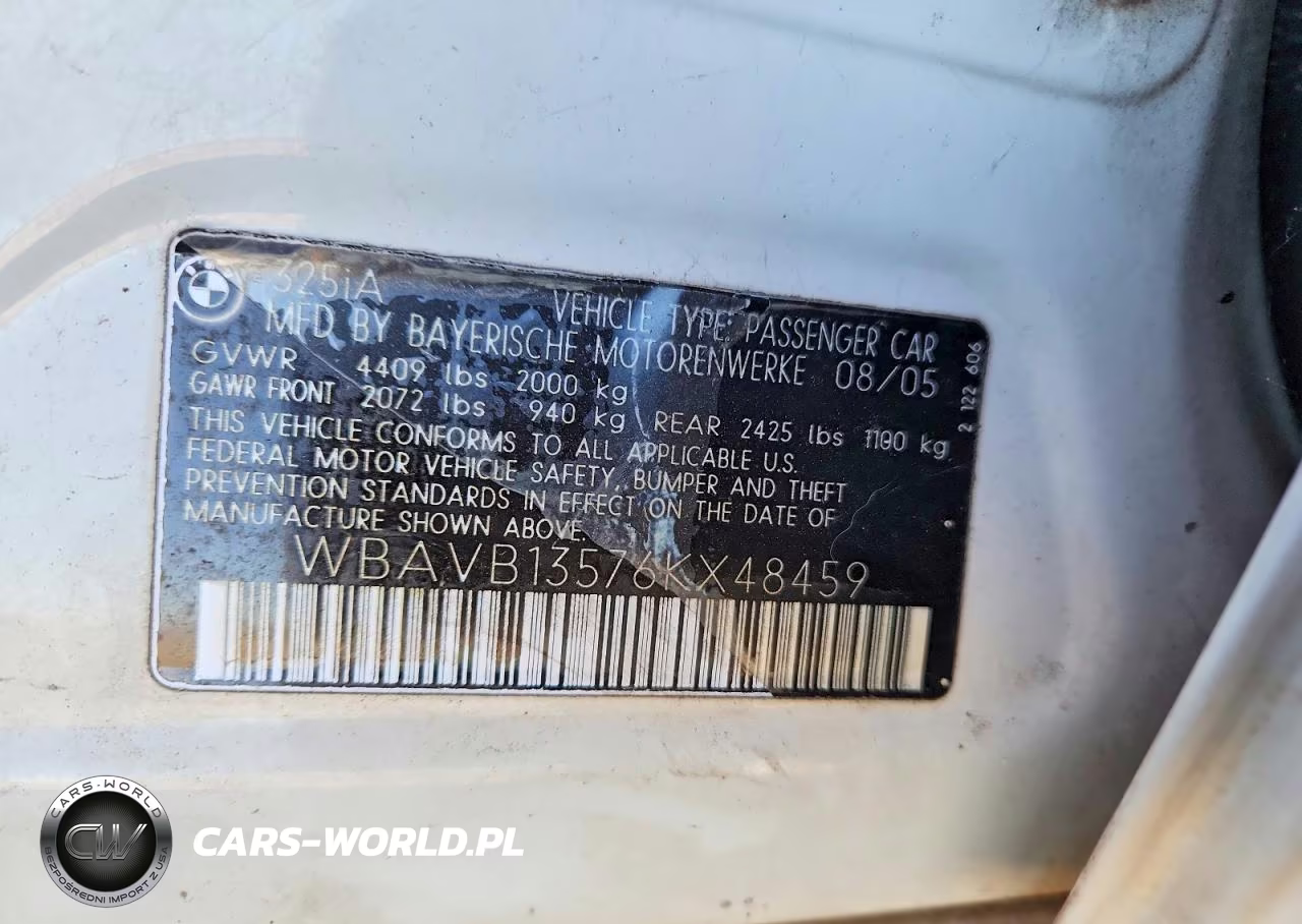 2006 BMW 325 I VIN:WBAVB13576KX48459 - 12