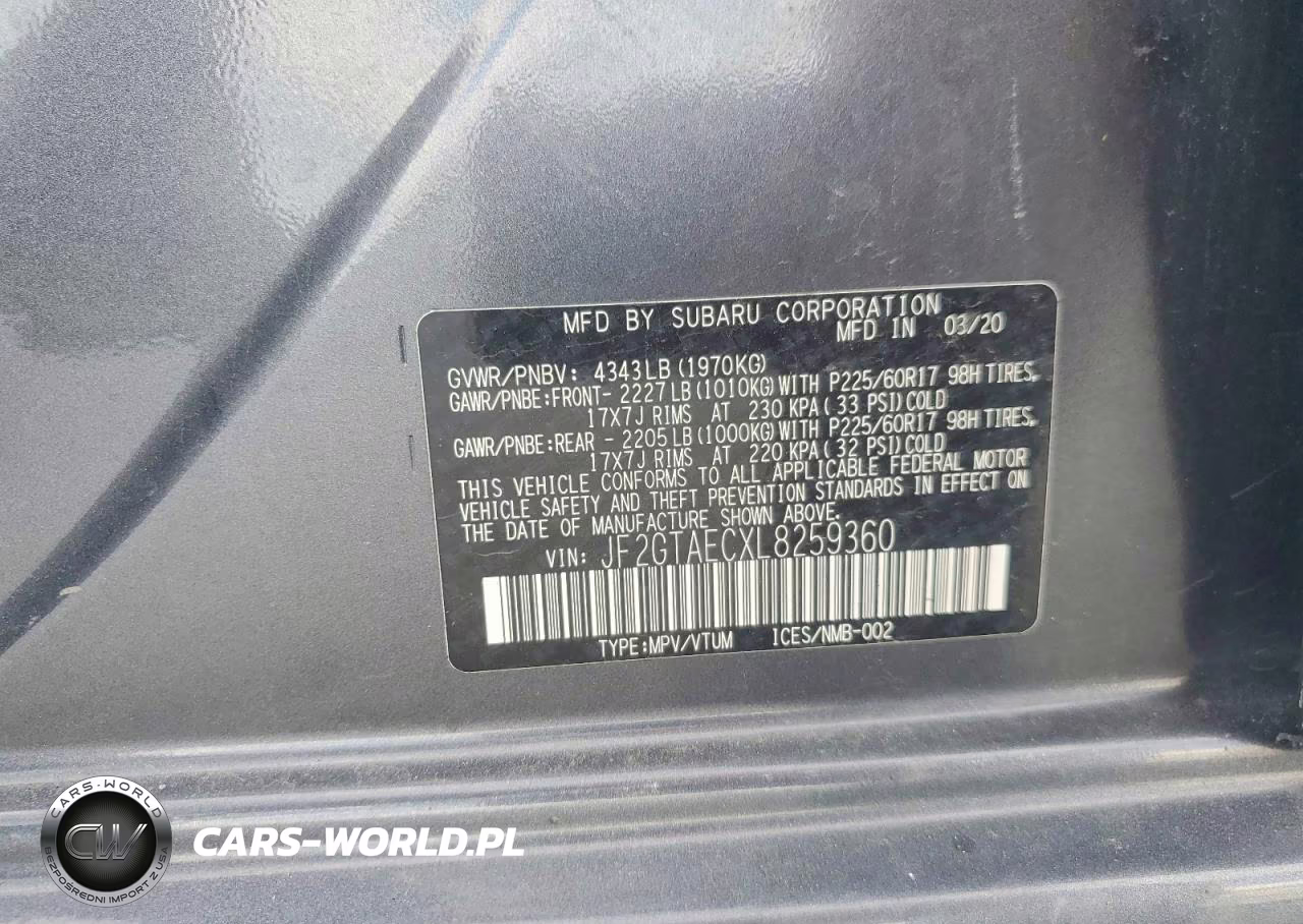 2020 Subaru Crosstrek Premium VIN:JF2GTAECXL8259360 - 12