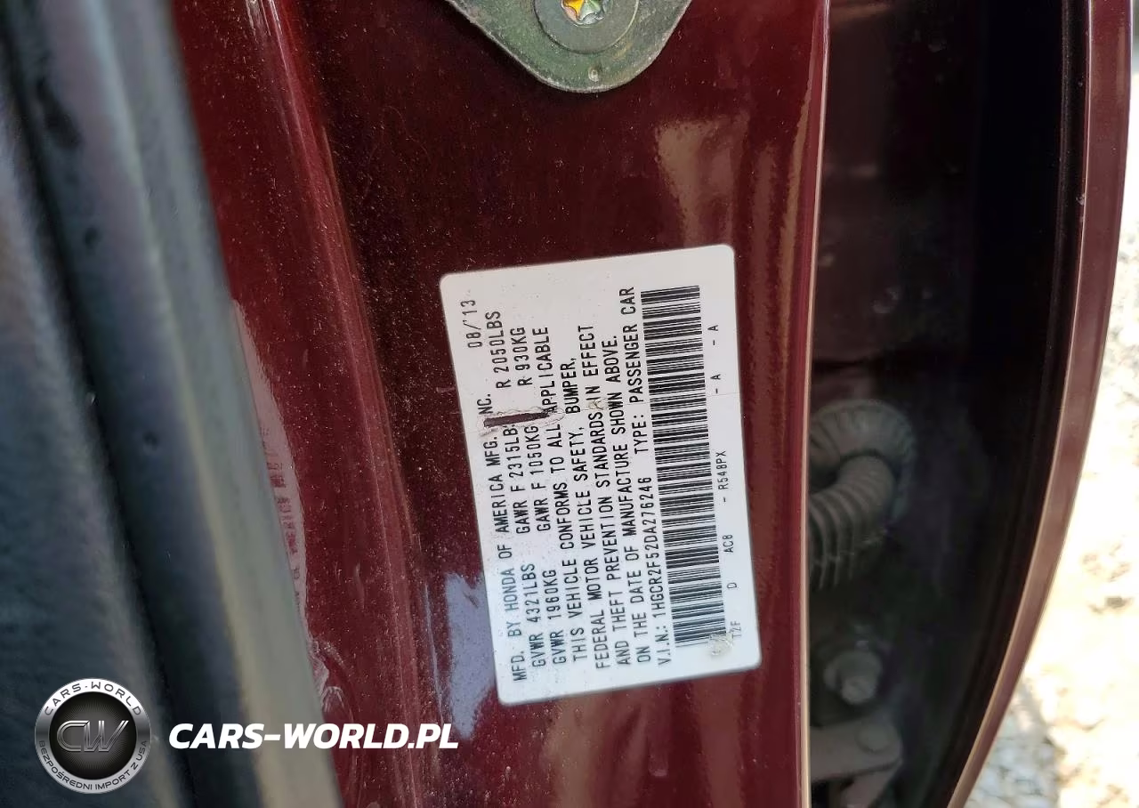 2013 Honda Accord Sport VIN:1HGCR2F52DA276246 - 12