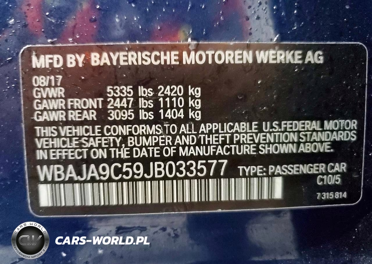 2018 BMW 530E VIN:WBAJA9C59JB033577 - 12