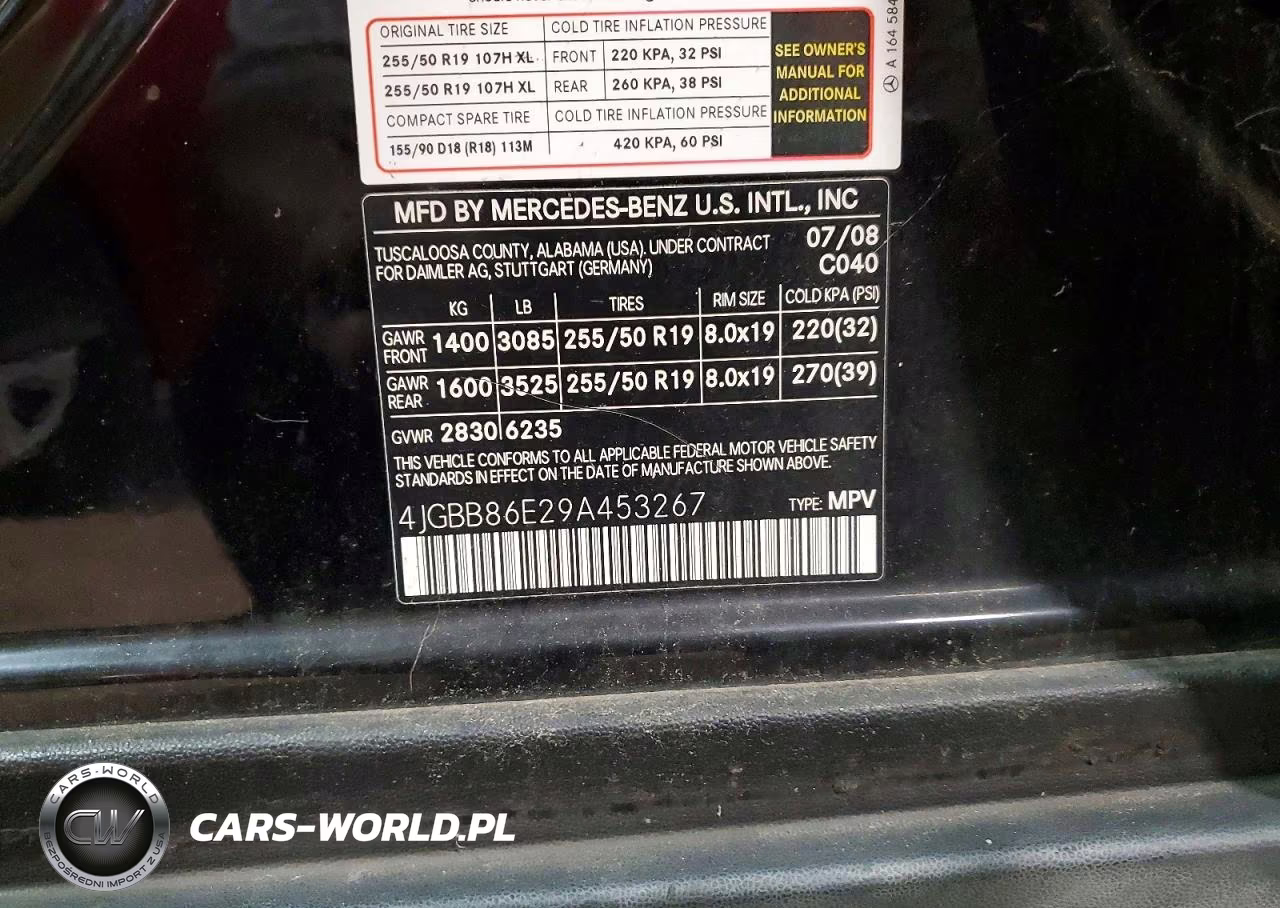 2009 Mercedes-Benz Ml 350 VIN:4JGBB86E29A453267 - 13
