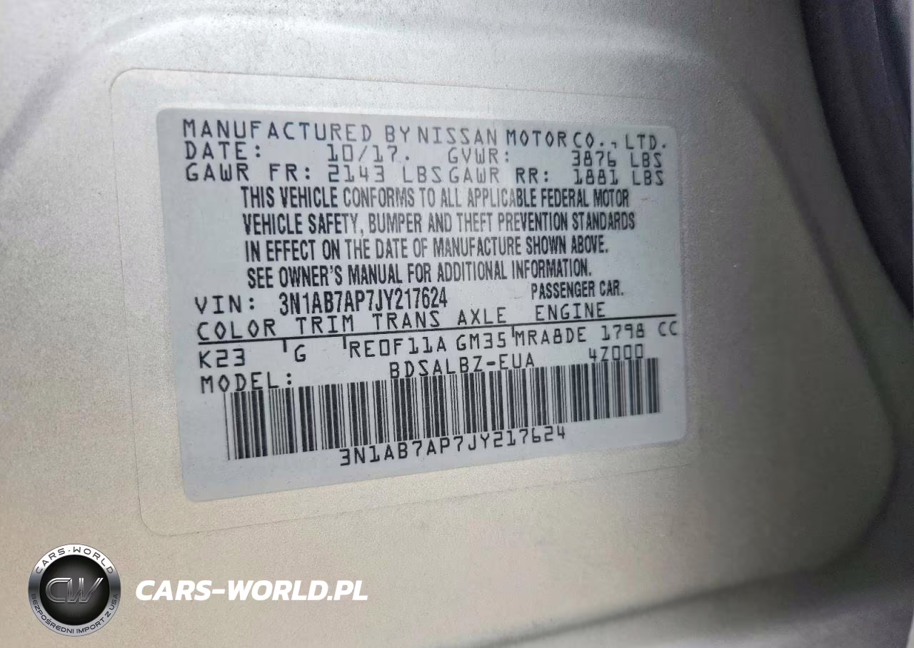 2018 Nissan Sentra S VIN:3N1AB7AP7JY217624 - 12