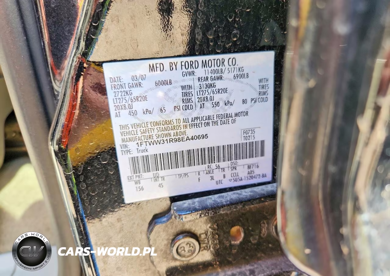 2008 Ford F350 Srw Super Duty VIN:1FTWW31R98EA40695 - 12